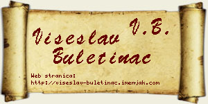 Višeslav Buletinac vizit kartica